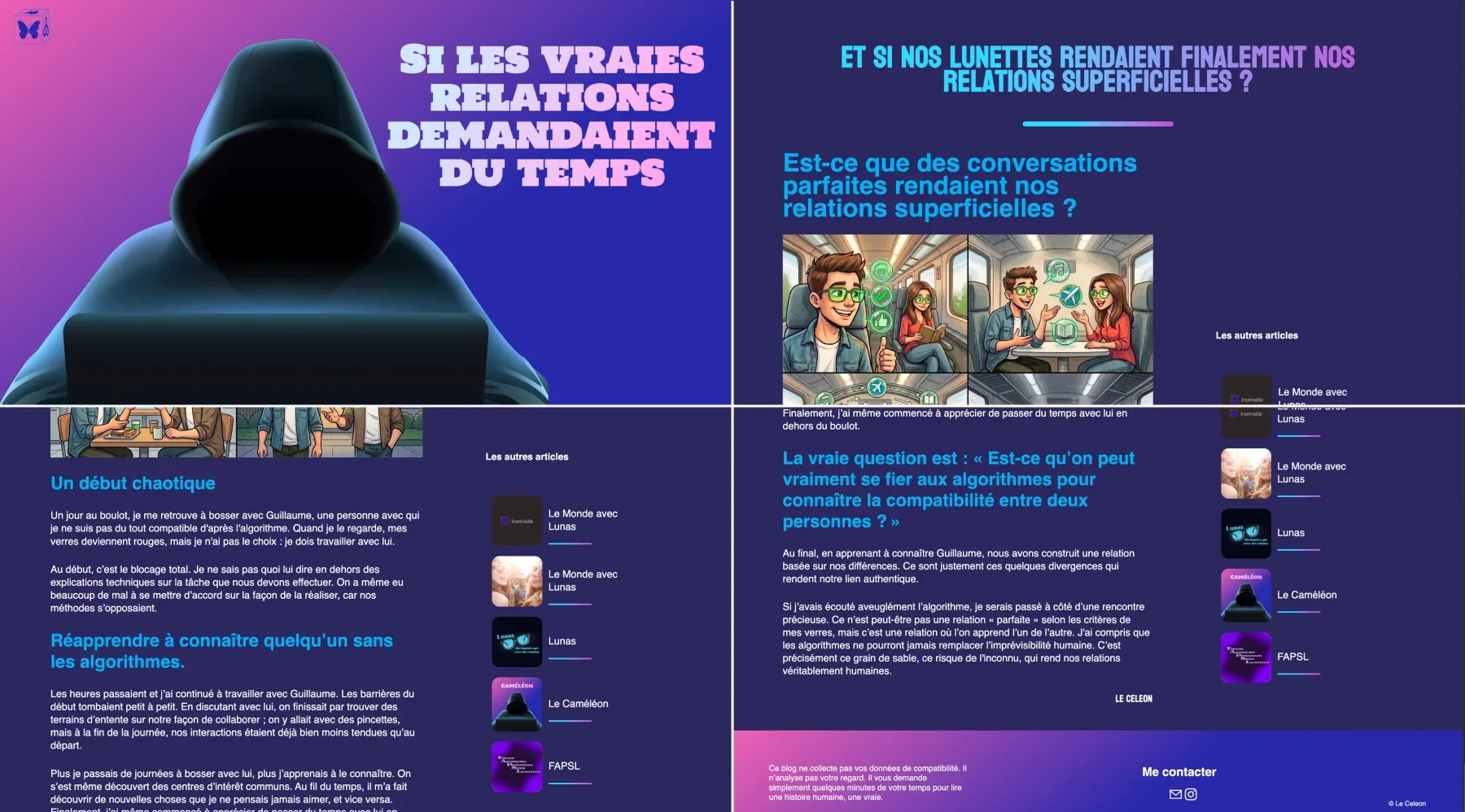 Page 'Le Caméleon' du projet