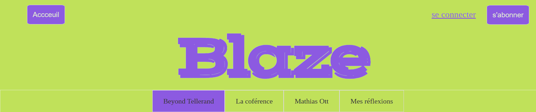 capture d'ecran de l'header