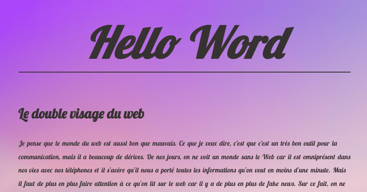 capture d'ecran du projet helloworld
