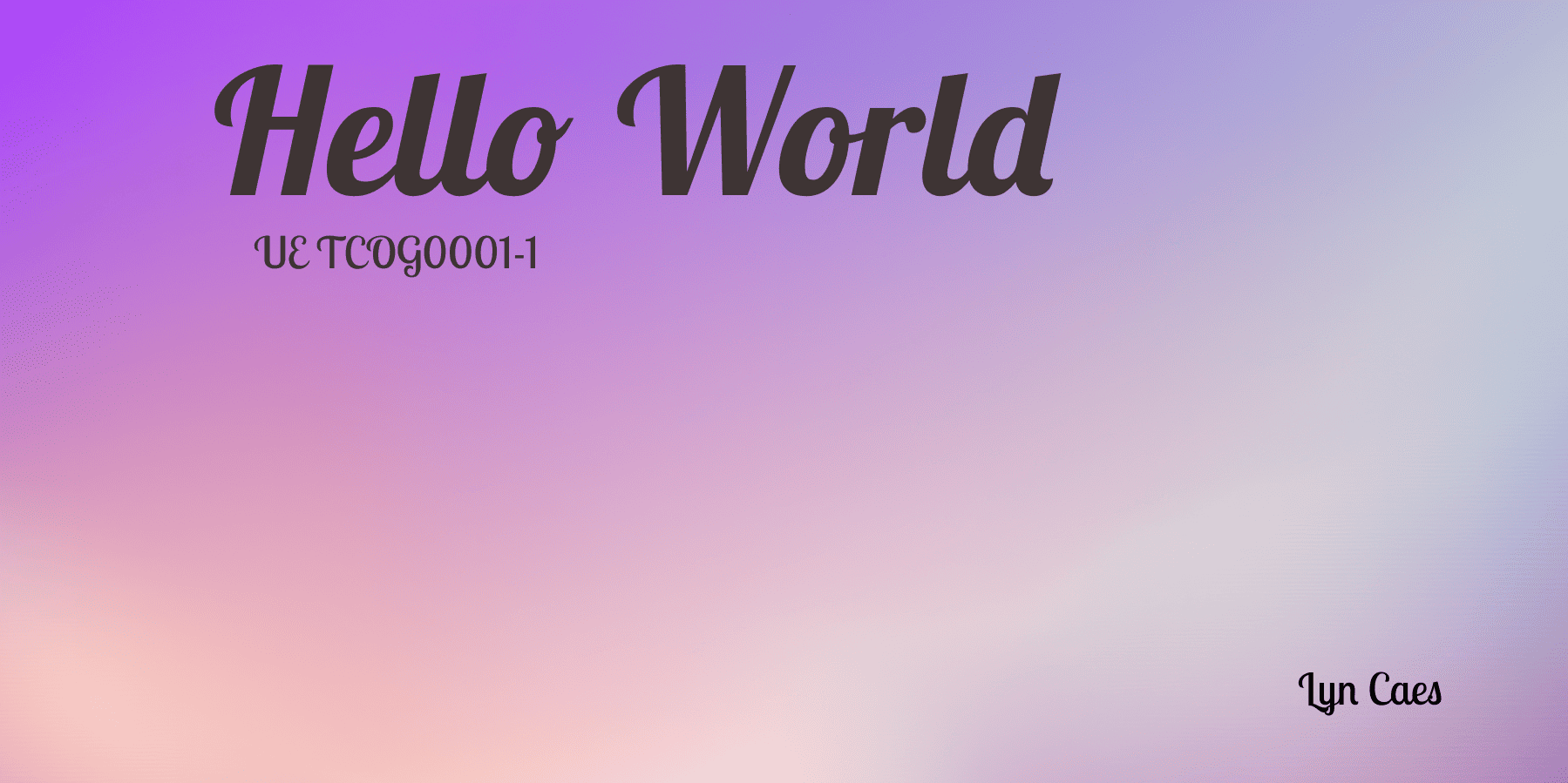 mot helloworld ecrit sur un fond violet