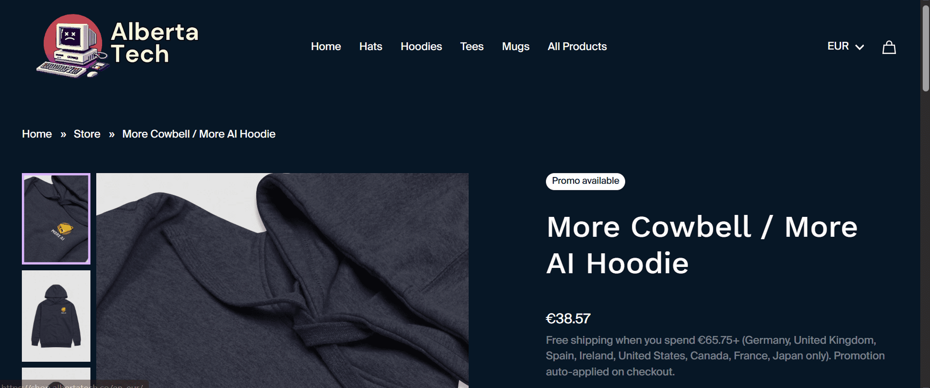 capture d'ecran du merch d'Alberta Tech