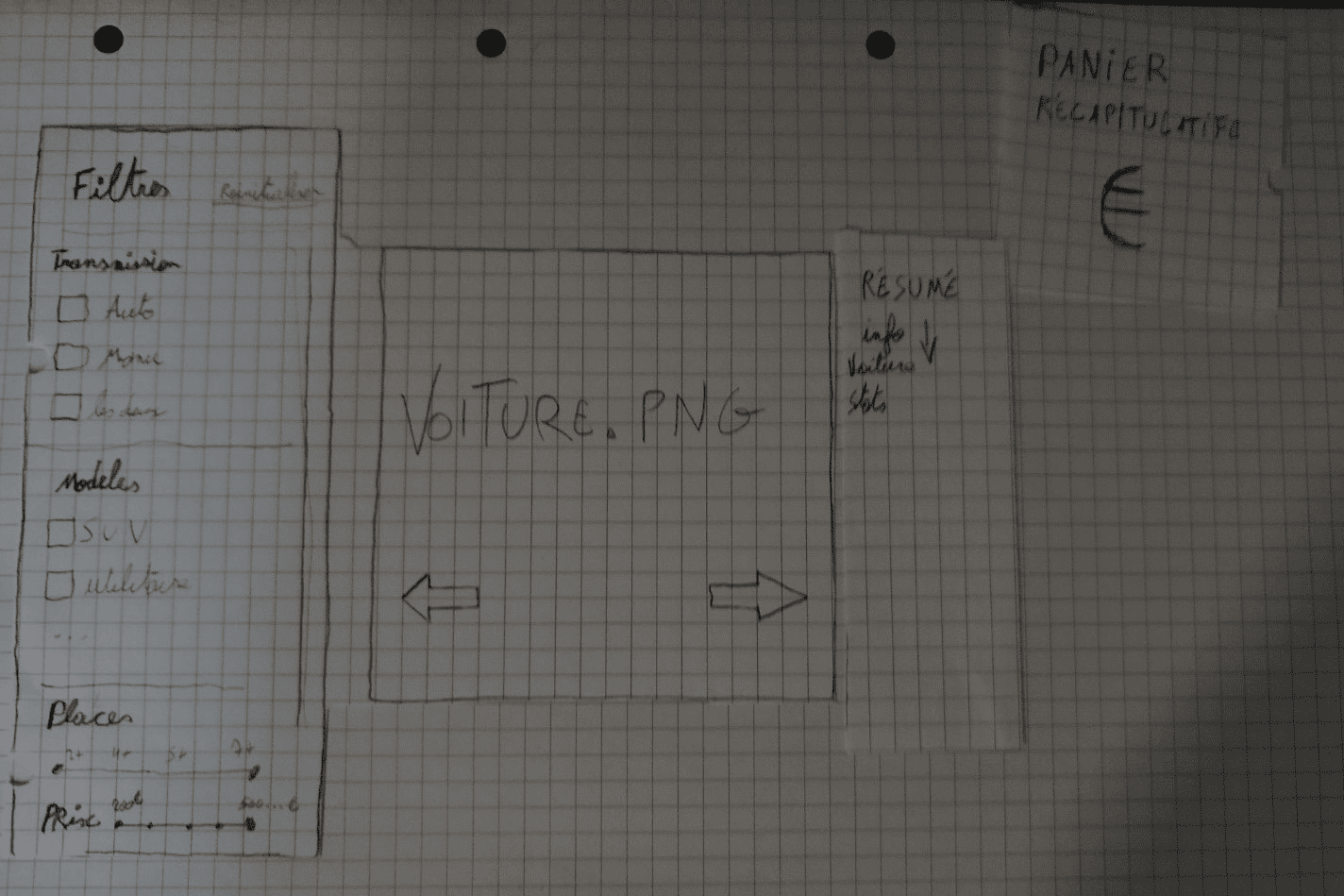 photo du prototype papier de notre catalogue